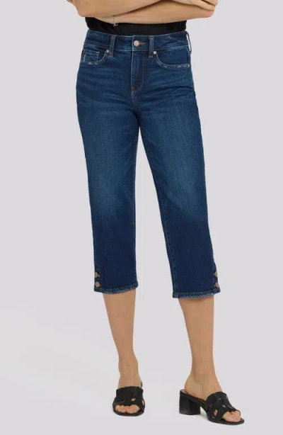 Nydj Marilyn Button Cuff Crop Capri Jeans In Blue