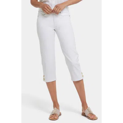 Nydj Marilyn Button Detail Capri Jeans In Optic White