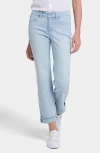 Nydj Marilyn Color Cuff Ankle Straight Leg Jeans In Clear Waters