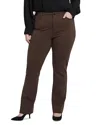 Nydj Marilyn Compression Ponte Straight Pants In Brown