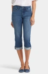 Nydj Marilyn Cuffed Crop Straight Leg Jeans In Blue Ridge