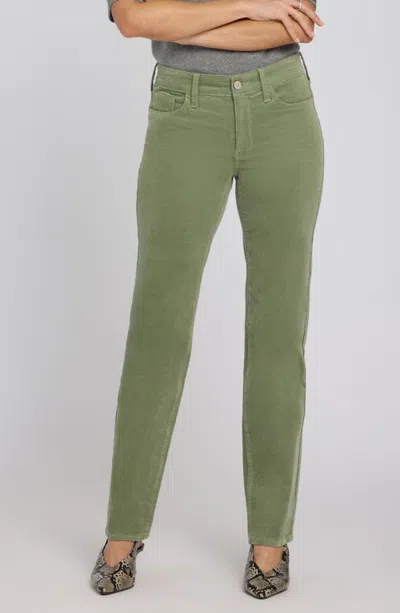 Nydj Marilyn Corduroy Straight Leg Pants In Green