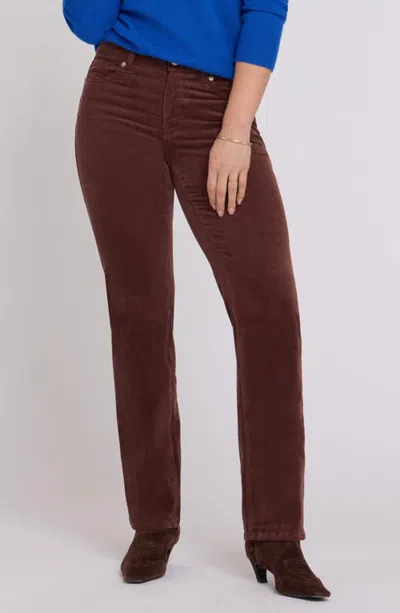 Nydj Marilyn Corduroy Straight Leg Pants In Brown