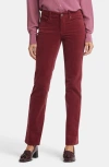 Nydj Marilyn Corduroy Straight Leg Pants In Cranberry Pie