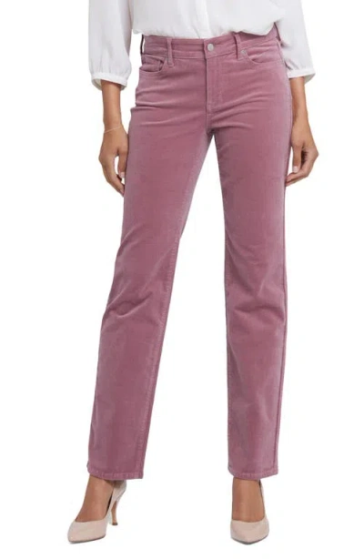 Nydj Marilyn Corduroy Straight Leg Pants In Pink