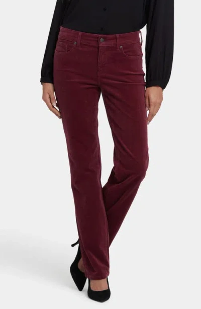 Nydj Marilyn Corduroy Straight Leg Pants In Red