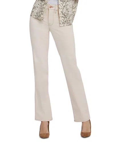 Nydj Marilyn Cotton Blend High Rise Straight Jeans In Light Oatmeal In Neutral