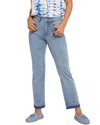 Nydj Marilyn Frayed Two-button Ankle Straight Leg Jeans In Multi