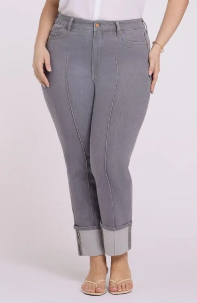 Nydj Marilyn Cuffed Pintuck Straight Leg Jeans In Multi