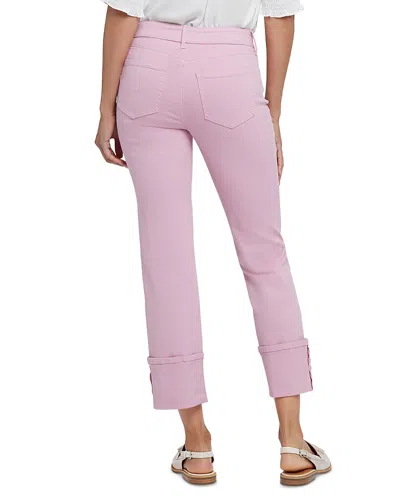 Nydj Marilyn Cuffed Straight Leg Jeans In Pink Nectar