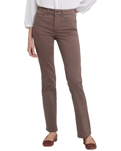 Nydj Marilyn Dark Wood Straight Leg Jean In Brown