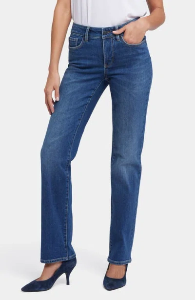 Nydj Marilyn Distressed Straight Leg Jeans In Blue