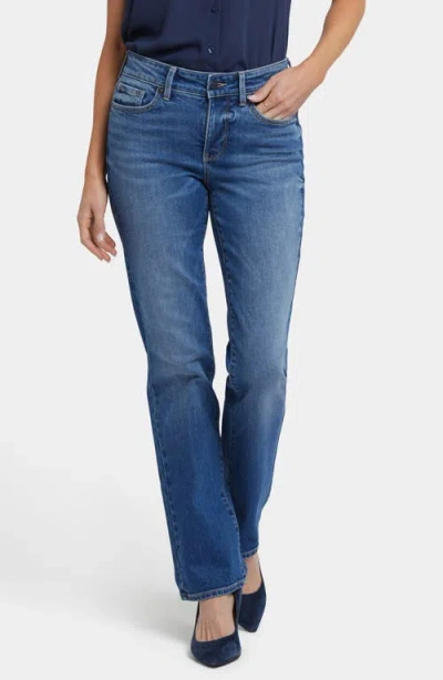 Nydj Marilyn Distressed Straight Leg Jeans In Blue