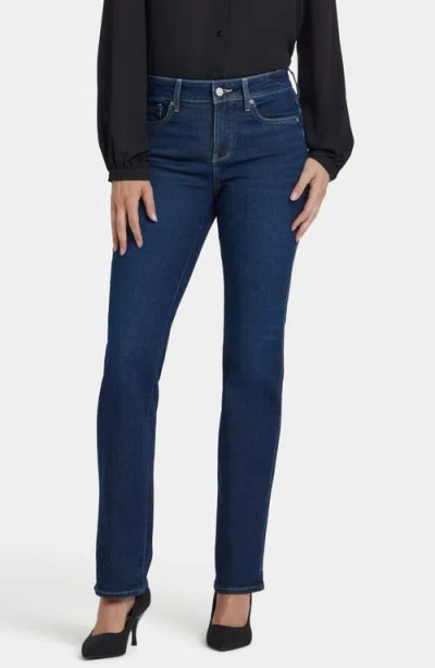 Nydj Marilyn Double Topstitch Straight Leg Jeans In Blue