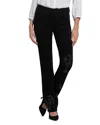 Nydj Marilyn Embroidered High Rise Straight Jeans In Black Rinse In Black