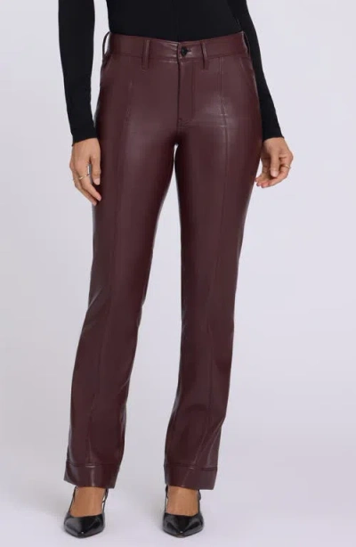 Nydj Marilyn Faux Leather Straight Leg Pants In Animal Print