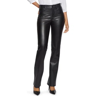 Nydj Marilyn Faux Leather Straight Leg Pants In Black