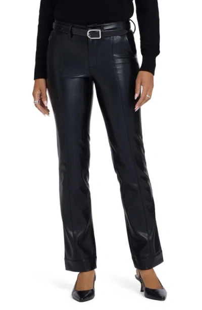 Nydj Marilyn Faux Leather Straight Leg Pants In Black