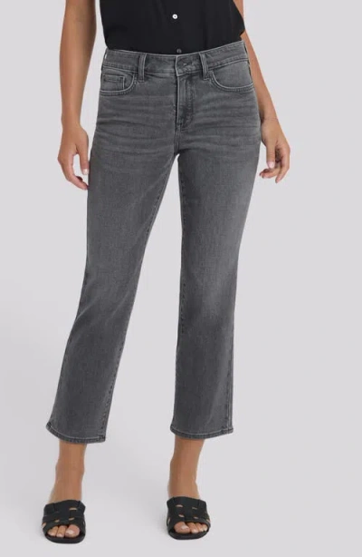 Nydj Marilyn Floral Pocket Ankle Straight Leg Jeans In Gray