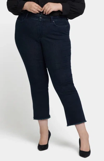 Nydj Marilyn Frayed Ankle Straight Leg Jeans In Midnight Falls