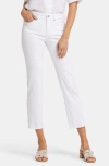 Nydj Marilyn Frayed Ankle Straight Leg Jeans In Optic White