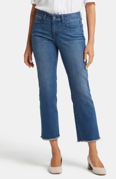 Nydj Margot Girlfriend Womens Denim Cuffed Cropped Jeans In Blue Ridge