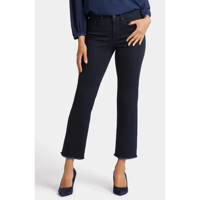 Nydj Marilyn Frayed Hems Crop Jeans In Midnight Falls