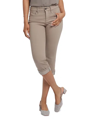 Nydj Marilyn High Rise Crop Straight Jeans In Brown