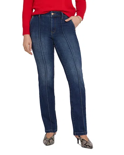 Nydj Marilyn High Rise Straight Jeans In Skylark In Blue