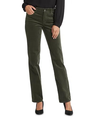 Nydj Marilyn High Rise Straight Leg Corduroy Pants In Green