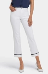Nydj Marilyn High Waist Contrast Detail Wide Cuff Ankle Jeans In Optic White