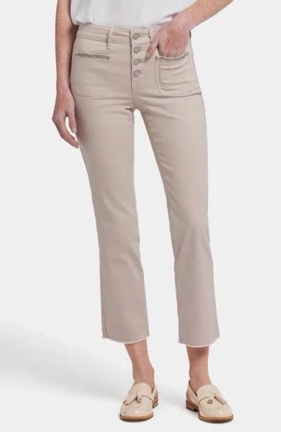 Nydj Marilyn High Waist Geo Tape Pocket Detail Ankle Jeans In Feather