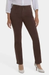 Nydj Marilyn Coffee Bean Straight Leg Jean In Brown