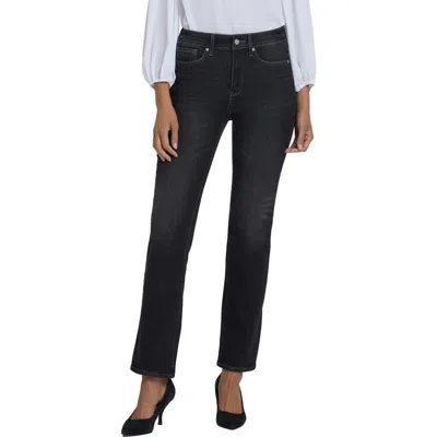 Nydj Marilyn High Waist Straight Leg Jeans In Black