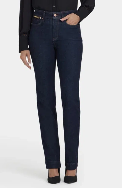 Nydj Marilyn High Waist Straight Leg Jeans In Blue