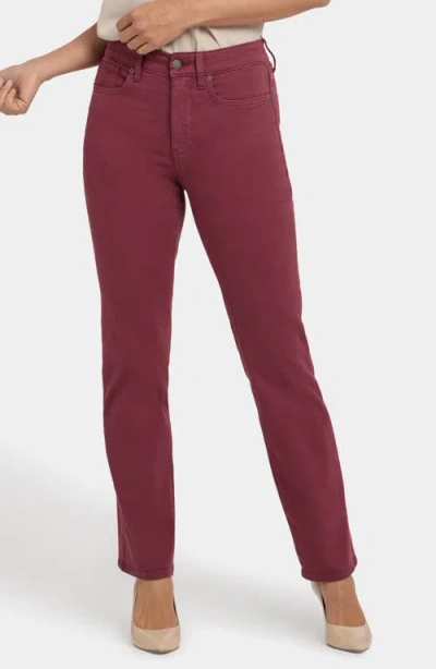 Nydj Marilyn High Waist Straight Leg Jeans In Brown