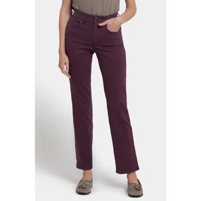 Nydj Marilyn High Waist Straight Leg Jeans In Burgundy