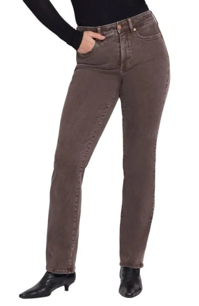 Nydj Marilyn High Waist Straight Leg Jeans In Brown