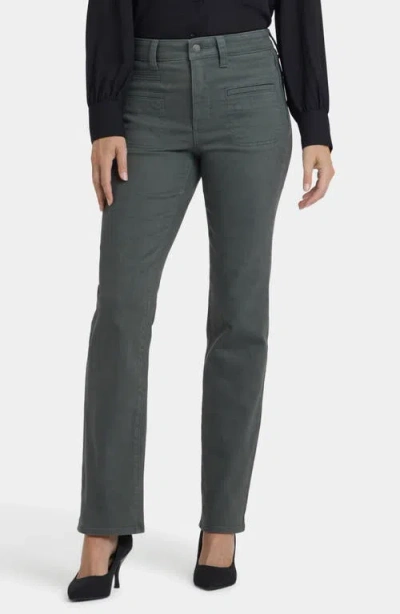Nydj Marilyn High Waist Utility Pocket Jeans In Green