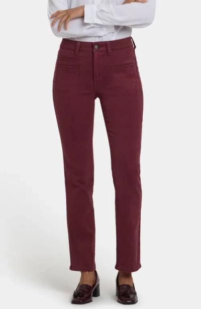 Nydj Marilyn High Waist Utility Pocket Jeans In Red
