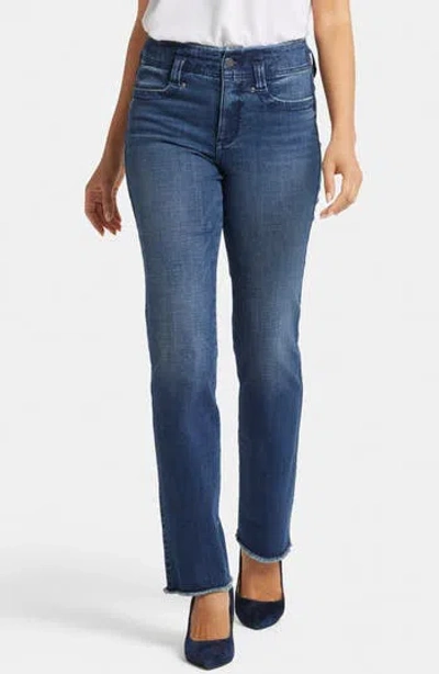 NYDJ NYDJ MARILYN HOLLYWOOD HIGH WAIST FRAYED HEM STRAIGHT LEG JEANS