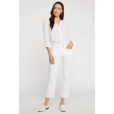 Nydj Marilyn Jeans Women's White Denim Straight Leg Zip Fly Ankle Gbo1240