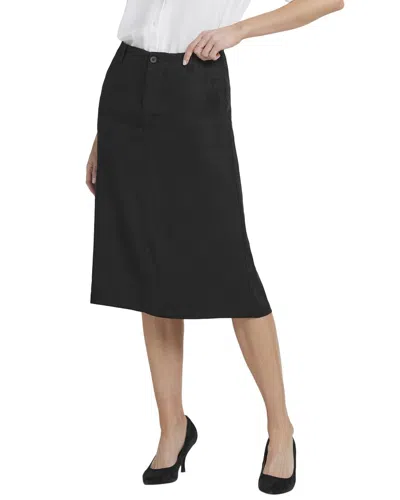 Nydj Marilyn Linen-blend A-line Skirt In Black