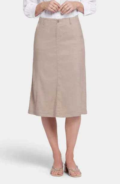 Nydj Marilyn Linen Blend A-line Skirt In Saddlewood