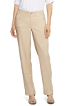 Nydj Marilyn Linen Blend Straight Leg Pants In Feather