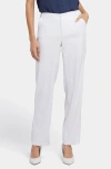 Nydj Marilyn Linen Blend Straight Leg Pants In Optic White