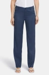 Nydj Marilyn Linen Blend Trousers In Oxford Navy