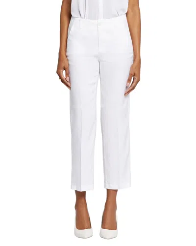 Nydj Marilyn Linen-blend Optic White Ankle Crop Jean