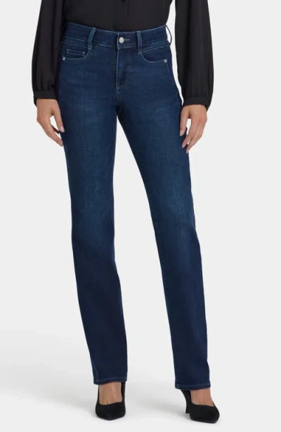 Nydj Marilyn Paneled Seam Straight Leg Jeans In Blue