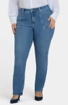 Nydj Marilyn Patch Pocket Straight Leg Jeans In Blue